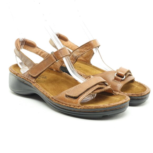 NAOT Rosemary Ankle Strap Copper Leather Sandals Women EU40 US9 Brown/Black EUC - Picture 3 of 15